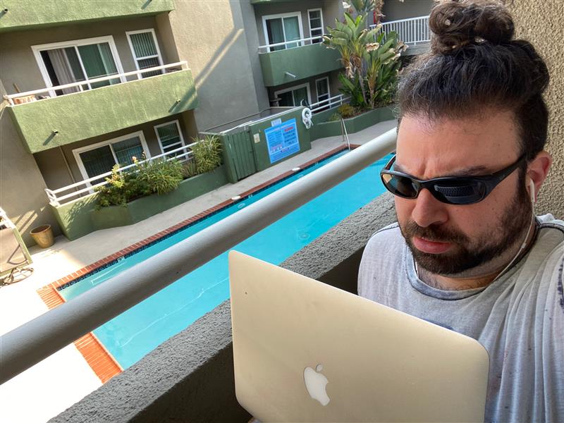 quikstor work from home wfh remote office on balcony