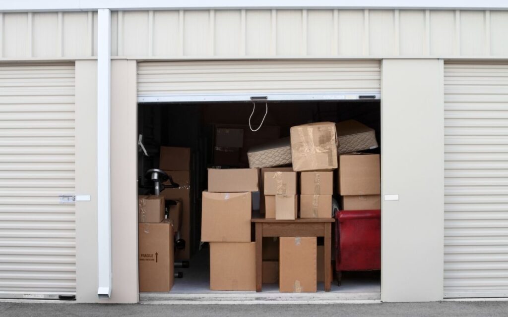 tenants belongings stored in a self storage unit